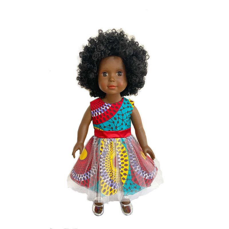 Ikuzi Dolls Multi Colored Dress Doll with Black Hair 18&#34; Fashion Doll, 1 of 7