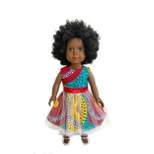 Ikuzi Dolls Multi Colored Dress Doll with Black Hair 18" Fashion Doll