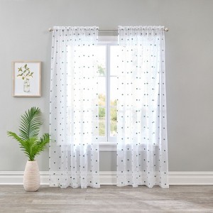 BrylaneHome Embroidered Voile Panel - 1 of 2