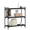 vidaXL Bookcase 3-Tier Black 31.5 in.x11.8 in.x33.9 in. Engineered Wood - 3 of 4