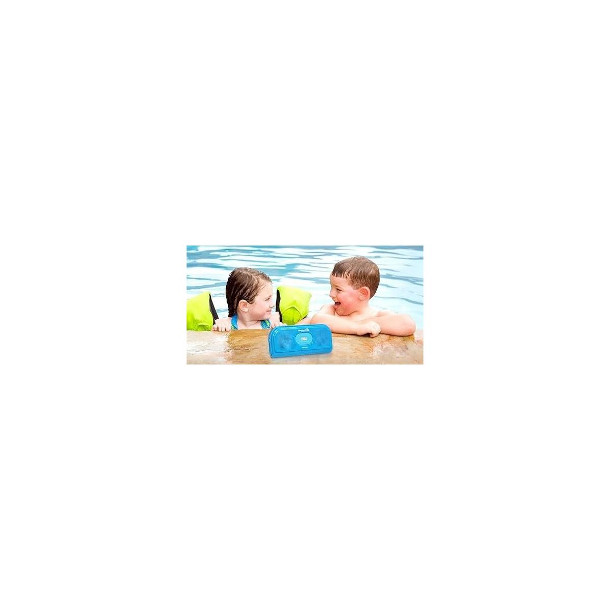 Pyle Portable IPX7 Waterproof Shower Speaker - Outdoor Wireless Bluetooth, (Blue) - thumbnail 5