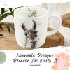 Royal Worcester Wrendale Designs 14 oz Mug, Because I'm Worth It with Llama Illustration - Floral Animal - Microwave, Dishwasher Safe, Fine Bone China - 2 of 4