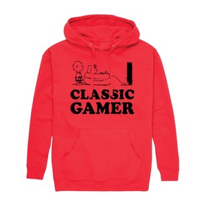 Men's - Peanuts - Classic Gamer Charlie Brown and Sally Graphic Fleece Pullover Hoodie - 1 of 4