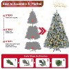 4FT Flocked Artificial Christmas Tree, Pre-lit with 150 Warm White LEDs & Pine Eucalyptus Leaves - 3 of 4