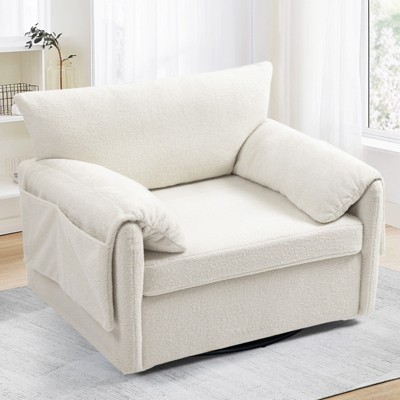 Whisen Modern Swivel Accent Chair & Single Sofa Lounge, Oversized Swivel Armchair, Comfortable Seating