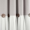 Linen Button 100% Lined Blackout Window Curtain Panel Gray/White Single 40X84 - 4 of 4