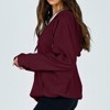 Women's Zip Up Loose Fit Hooded Jackets Comfy Solid Color Long Sleeve Casual Waffle Sweatshirts with Pockets - 2 of 4