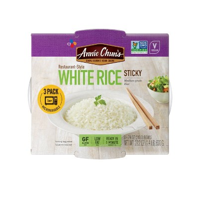 Annie Chun's Gluten Free and Vegan Rice Express Sticky White - 22.2oz/3ct