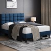 Yaheetech Upholstered Platform Bed Frame with Square Tufted Headboard - 2 of 4