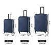 Gulches 3 Piece Luggage Sets ABS Lightweight Suitcase with Two Hooks, Spinner Wheels, TSA Lock, (20/24/28) Navy - 4 of 4
