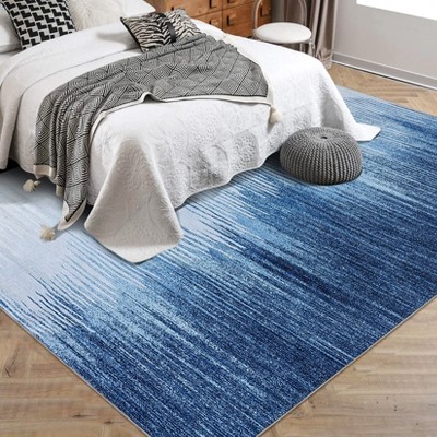 8x10FT Modern Washable Area Rug for Living Room, Abstract Floor Rug with Non Slip Backing, Low Pile Stain Resistant Indoor Carpet for Dorm