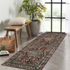 Area Rugs: Washable Non-Slip Floral Vintage Carpet, Foldable Low Pile Stain Resistant Rugs for Hallway, Living Room, Bedroom, Home, Camel - 4 of 4