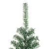 vidaXL Green Artificial Christmas Tree with Flocked Snow - Lifelike PET Material, Sturdy Metal Stand, Reusable Christmas Ornament, 94.5" Tall - 3 of 4