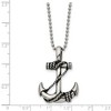 Black Bow Jewelry Stainless Steel Antiqued 3D Anchor Necklace, 22 Inch - 4 of 4