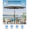 TackView 9FT Outdoor Patio Umbrella with 8 Ribs, Push Button Tilt & Crank, Striped Market Umbrella, UV Protection Waterproof - 3 of 4