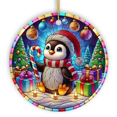 Cute Penguin in Winter Wonderland Ornament, Colorful Holiday Keepsake for Christmas Tree| OrnamentallyYou