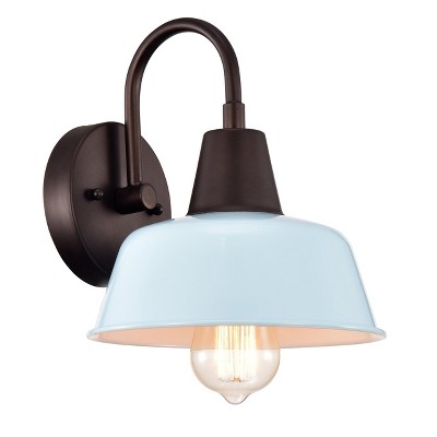 Chloe Lighting Ironclad Industrial 1 Light Oil Rubbed Bronze Indoor Wall Sconce 9" Wide
