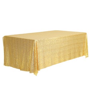 Unique Bargains Polyester Sequin Dining Room Parties Dances Rectangle Tablecloth 1 Pc - 1 of 4