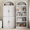 Arched Storage Cabinet 71.6" Tall Storage Pantry, Farmhouse Pantry White Kitchen Cabinet withDoors - 3 of 4