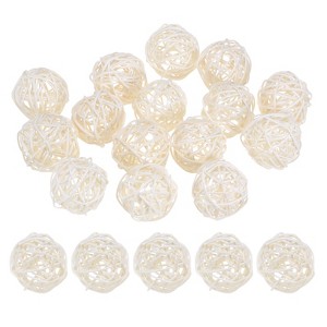 Unique Bargains Wicker Rattan Decorative DIY Crafts Balls 2 Inch 15 Pcs - 1 of 4