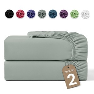 Microfiber Fitted Sheets Deep Pocket Up to 16-Inch , Ultra Soft , Easy Fit , Hypoallergenic Fitted Bed Sheets - Lux Decor Collection - 1 of 4