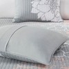 PDTEND 6-Piece Full/Queen Printed Cotton Quilt Set with Throw Pillows Grey/Peach - 4 of 4