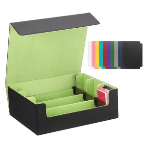 Unique Bargains Leather Magnetic Closure Trading Card Storage Box with 10 Pcs Dividers - 1 of 4