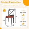 VECELO Metal Dining Chairs Set of 4/8, Steel Legs and PU Leather Cushion Seats for Kitchen Living Room, Black/Brown/Gray/White - 3 of 4