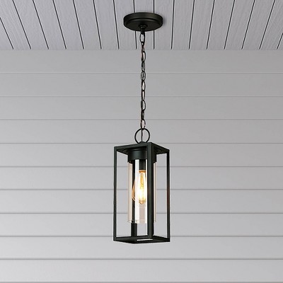 Walker Hill Matte Black 14.6" Vintage Outdoor Pendant Light
