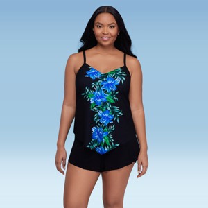 Trimshaper Women's Hank Handkerchief Tankini Swimsuit Top - 1 of 3