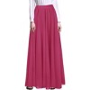 Women's Retro Chiffon Maxi Skirt - Beach Ankle Length Flowy Long Skirt Wine Red - 2 of 4