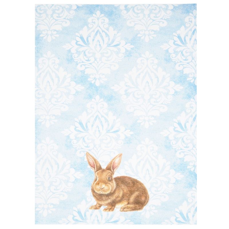C&F Home Damask Blue Bunny Cotton Kitchen Towel, 3 of 7