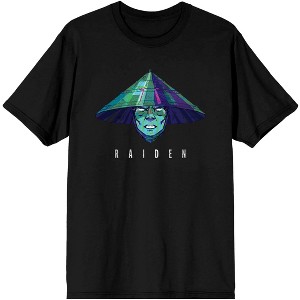 Mens Mortal Kombat Raiden Face Black Short Sleeve Shirt - 1 of 2