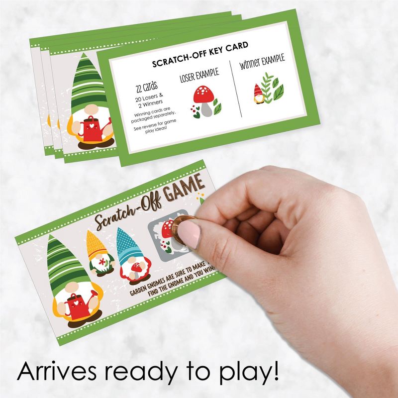 Big Dot of Happiness Garden Gnomes - Forest Gnome Party Game Scratch Off Cards - 22 Count, 2 of 7