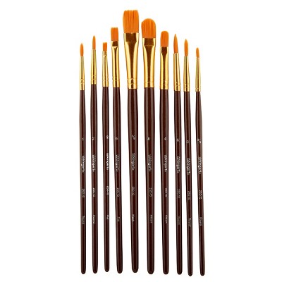 KINGART Gold Nylon Brush Set 10 pc