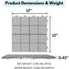 DOMETOUR 12" x 12" Gray Interlocking Deck Tiles Waterproof Plastic Outdoor Anti-slip Flooring for Bathroom Balcony Porch Rosette Pattern - 4 of 4