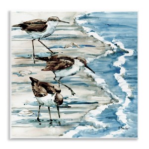 Stupell Industries Rockhampton Sandpipers Beach Ripples Wall Plaque Art - 1 of 4