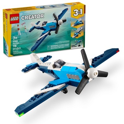 LEGO Creator 3 in 1 Aircraft Race Plane Building Toy with 3 Options Fighter Jet or Helicopter 31160