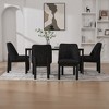 Racxily Set of 4 Minimalist Dining Chairs, Chenille Upholstered with Rubberwood Legs & High Curved Back - 4 of 4