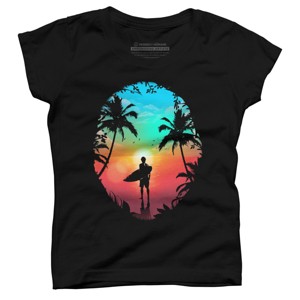 Girl's Design By Humans Summer Break By clingcling T-Shirt - 1 of 2