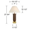 Possini Euro Design Possini Euro Madera 27 3/4" Brass and Wood USB Table Lamp Set of 2 - 4 of 4