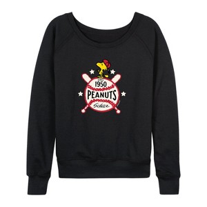 Women's - Peanuts - Peanuts Sports Lightweight French Terry Wide Neck Long Sleeve Shirt - 1 of 4
