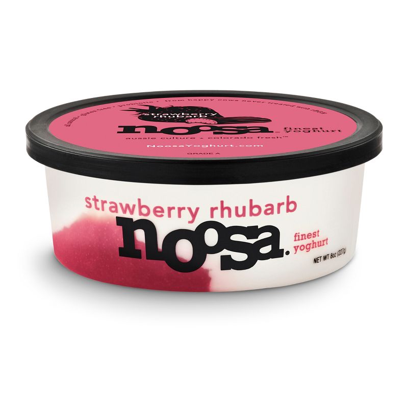 Noosa Strawberry Rhubarb Probiotic Whole Milk Yoghurt - 8oz, 1 of 6
