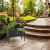 Sunnydaze 3-Section Wicker Raised Planter Bed for Indoor or Outdoor Use - Black - 3 of 4