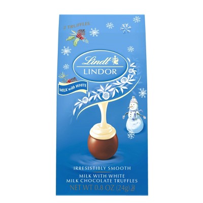 Lindt Holiday White Milk Chocolate Truffles - 0.8oz