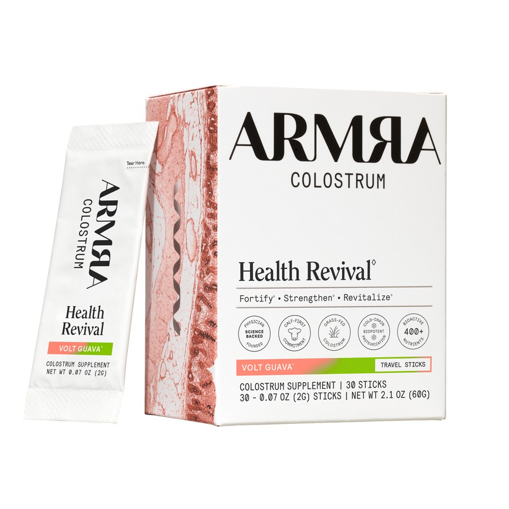 ARMRA Colostrum Travel Packs Powder - Volt Guava - 0.06oz/30ct