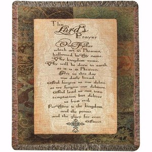 The Lord’s Prayer Woven Cotton Throw – 50x60 inch Faith Accent by Manual Woodworkers and Weavers - 1 of 3