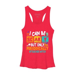 Women's Design By Humans I Can Be Scary But Only Periodically Science Halloween Gifts By lenxeemyeu Racerback Tank Top - 1 of 3