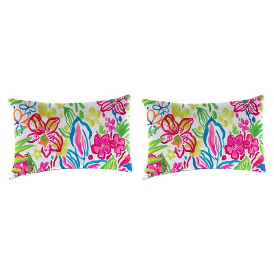 Outdoor Set Of 2 Rectangular Accessory Toss Pillows In Valeda Island - Jordan Manufacturing