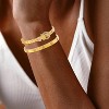 2PCS Gold Bracelets for Women Friendship & Love Theme Crystal Bangle Set Stainless Steel Non Tarnish Jewelry - 2 of 4